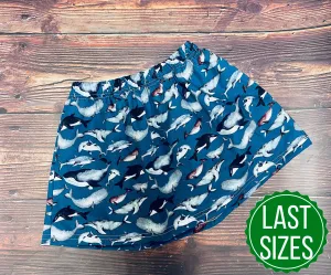 100% Cotton Watercolour Whales Circle Skirt