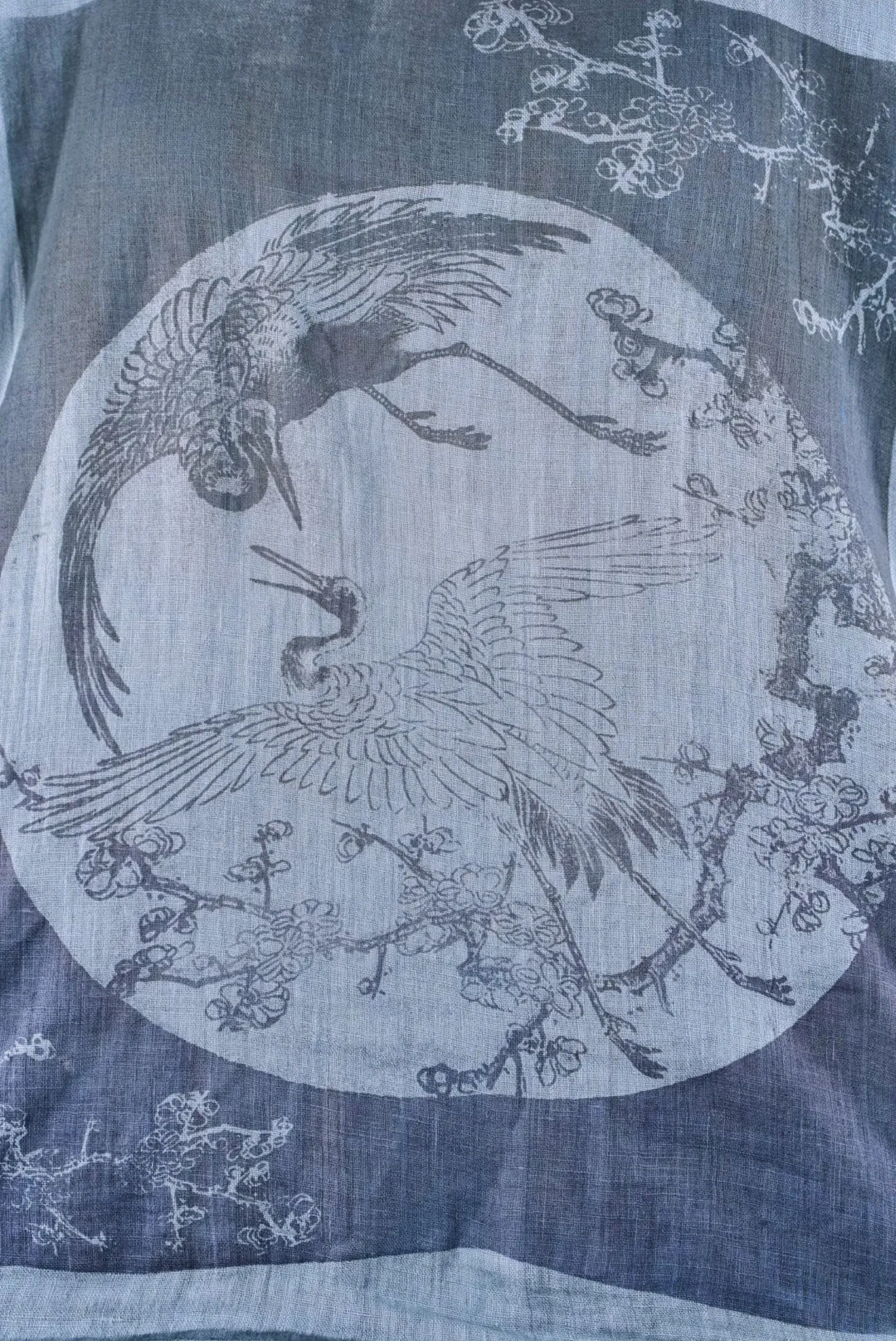 1196 Linen Tank  Cranes Flight Early Sky-P