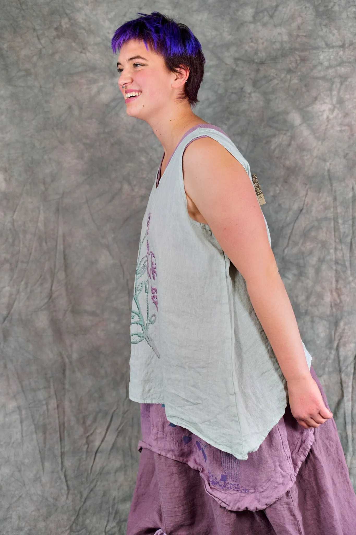 1196 Linen Tank Eucalyptus-P