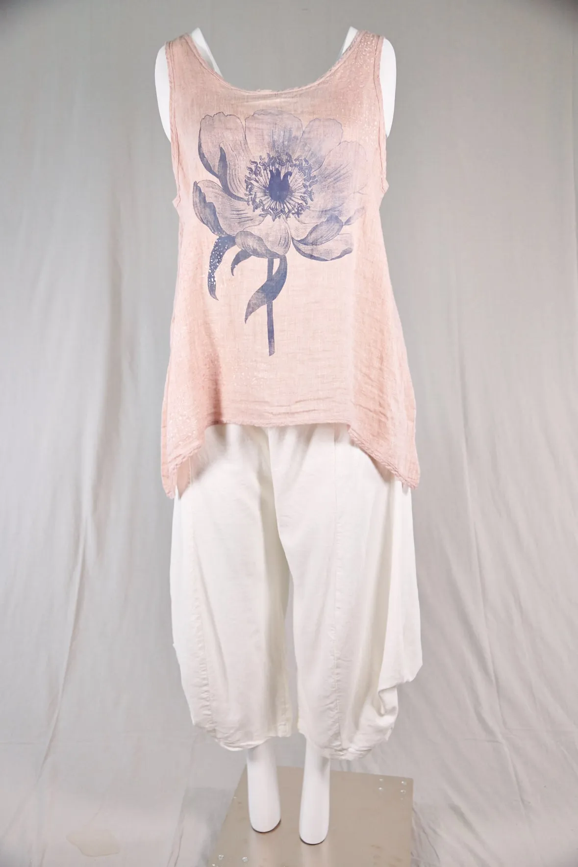 1196  Linen Tank Natural Pink-P