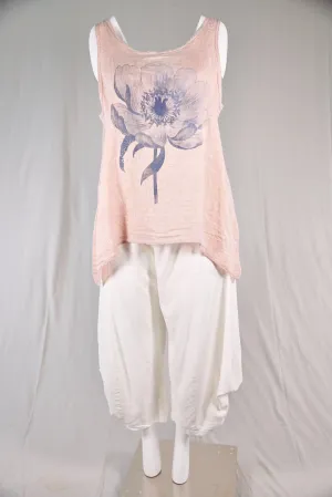 1196  Linen Tank Natural Pink-P