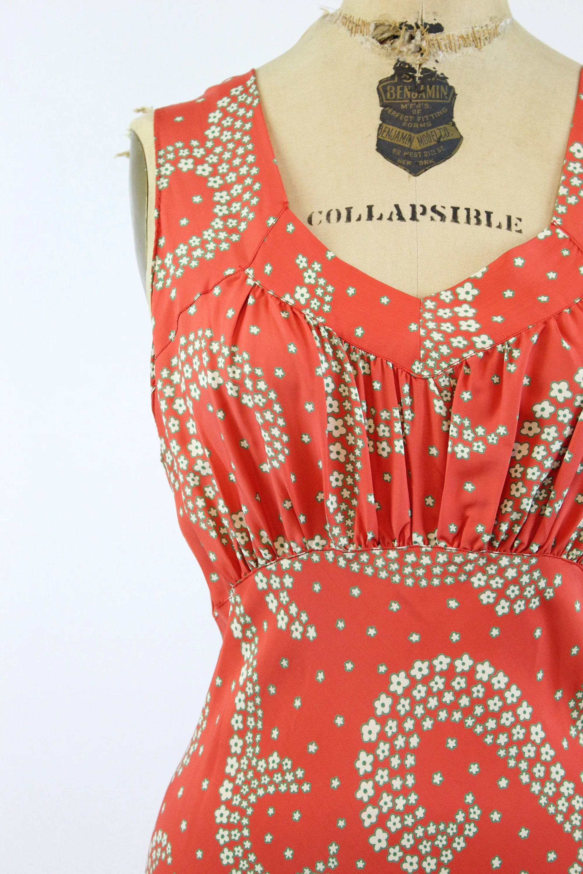 1930s FLORAL BIAS gown dress nightgown small medium | new fall