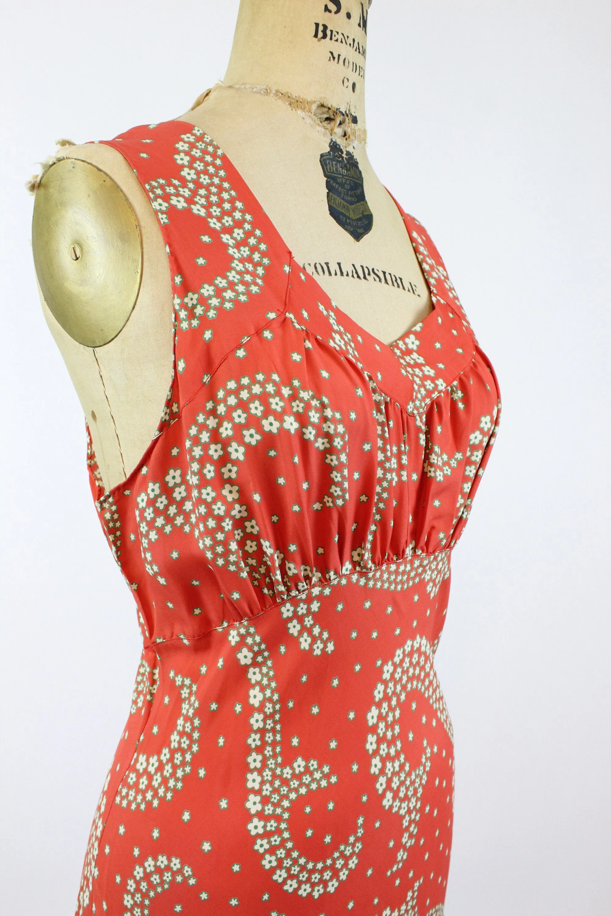 1930s FLORAL BIAS gown dress nightgown small medium | new fall