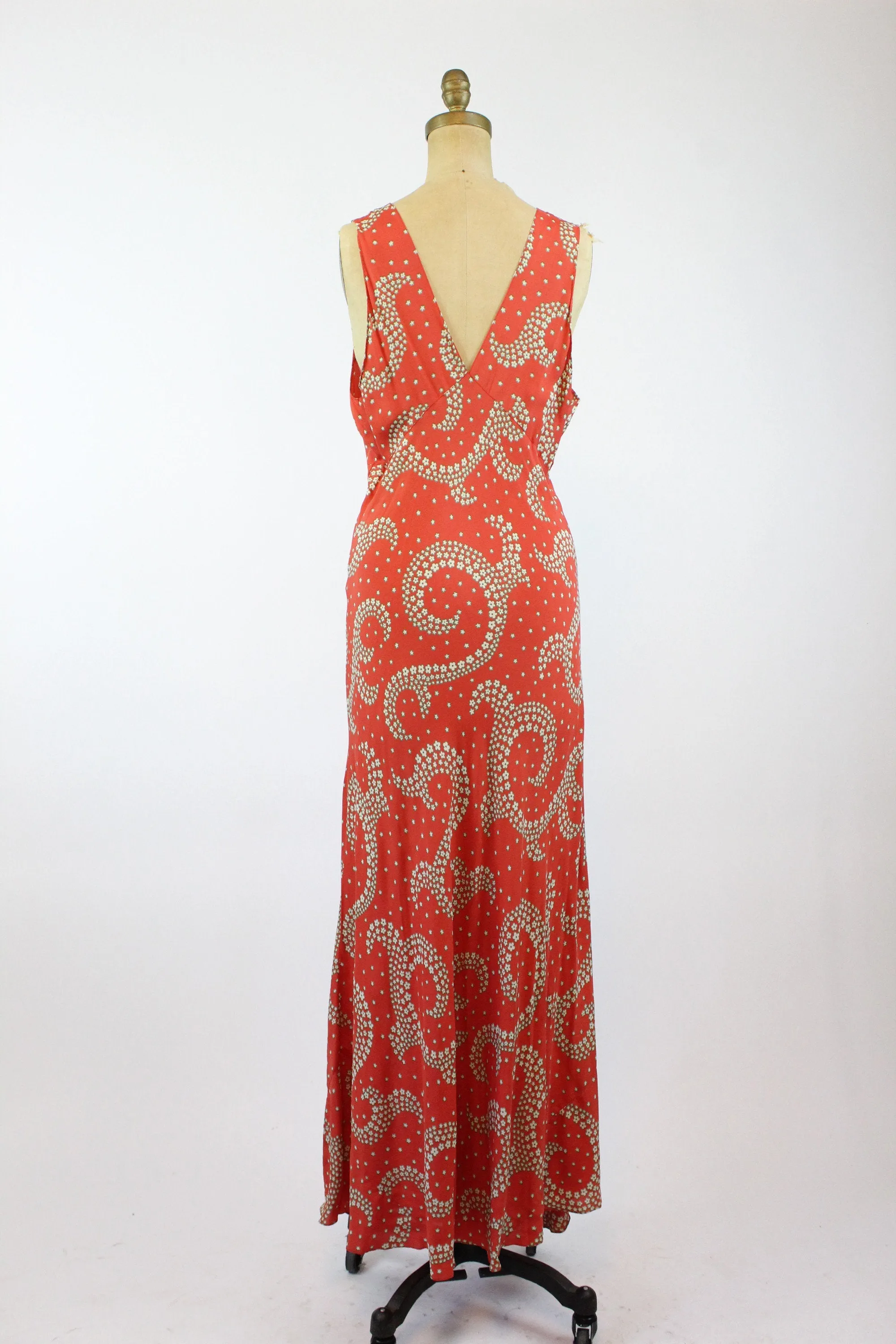 1930s FLORAL BIAS gown dress nightgown small medium | new fall