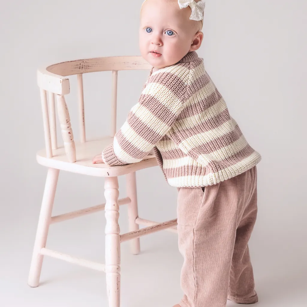 2 pc Gift Bundle - Mallow Chunky Sweater   Corduroy Pants & FREE Toy