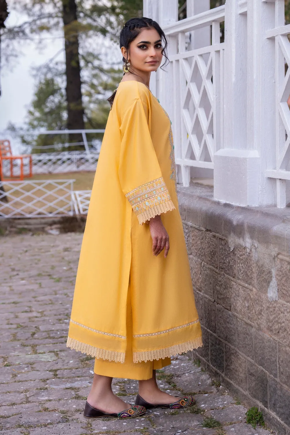 2 PC Unstitched | Embroidered Lawn Shirt   Trouser
