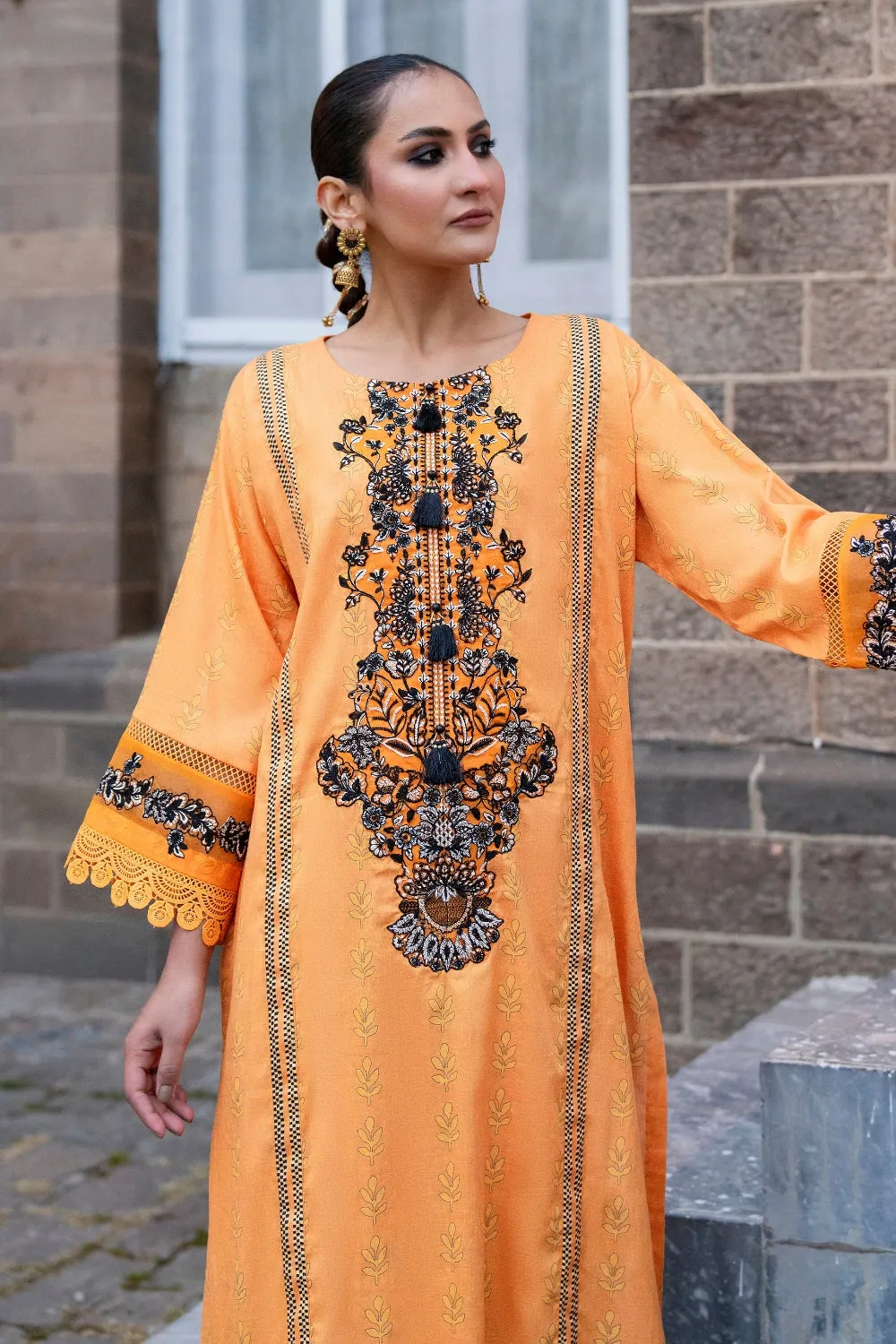 2 PC Unstitched | Embroidered Lawn Shirt   Trouser