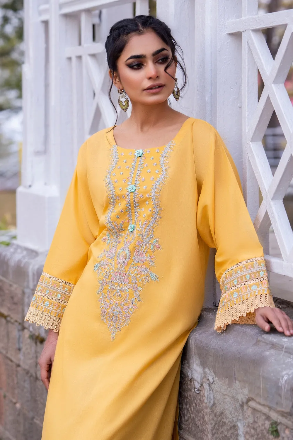 2 PC Unstitched | Embroidered Lawn Shirt   Trouser