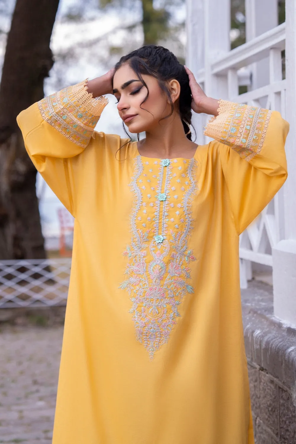 2 PC Unstitched | Embroidered Lawn Shirt   Trouser
