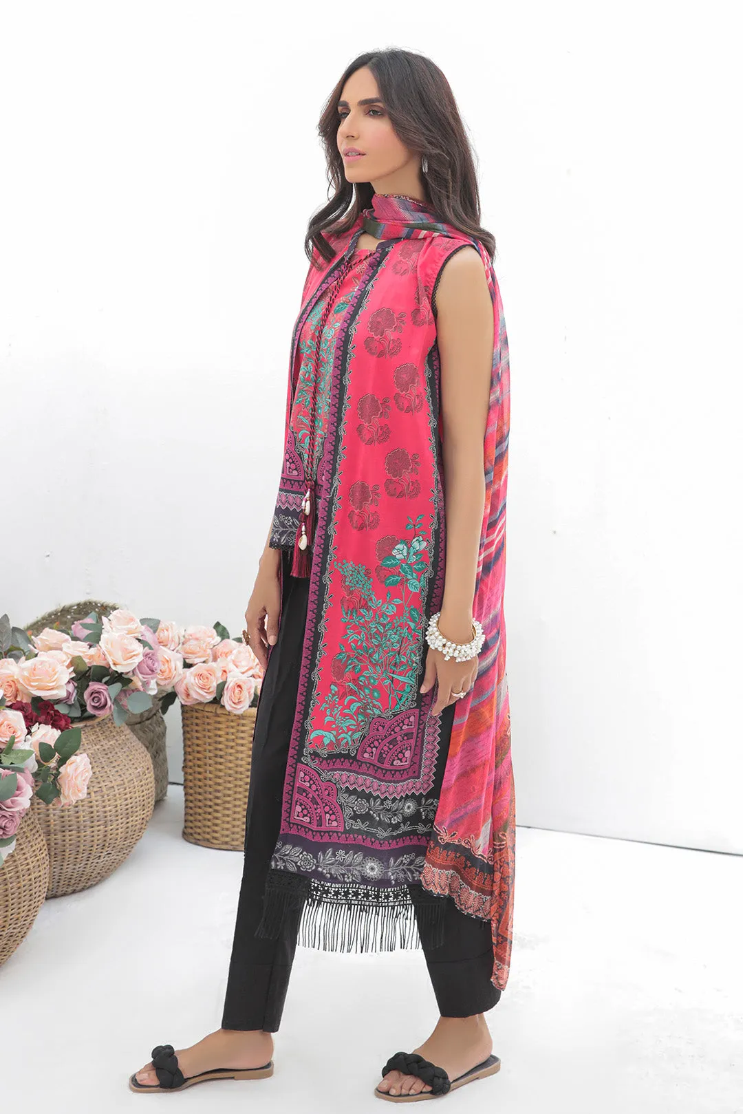 2 Piece - Digital Printed Lawn Suit U0393 (S0)