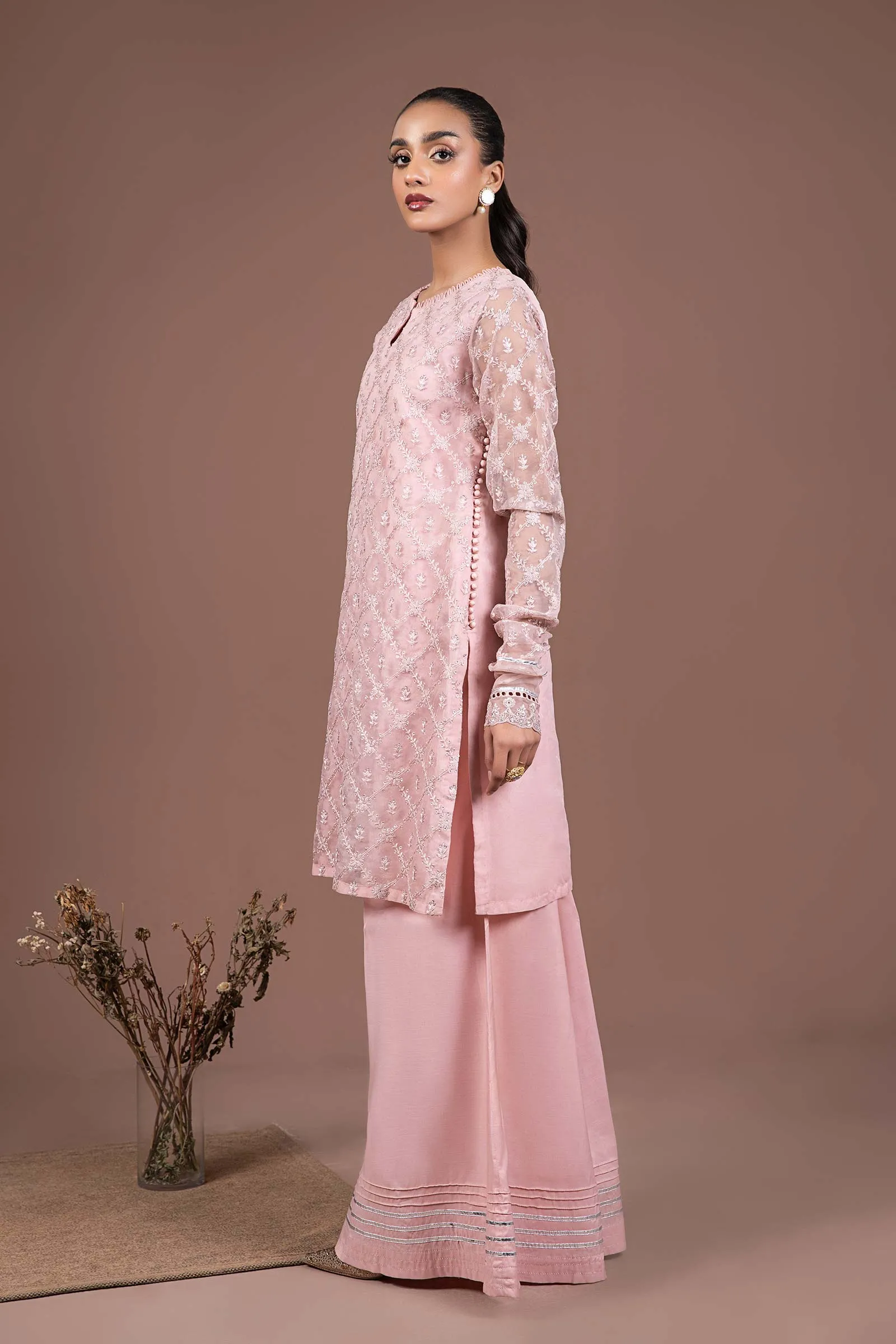 2 Piece Embroidered Organza Suit | MB-F24-507