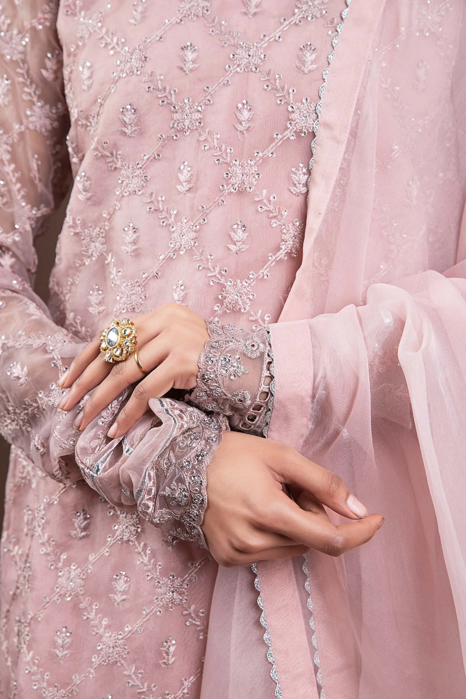 2 Piece Embroidered Organza Suit | MB-F24-507