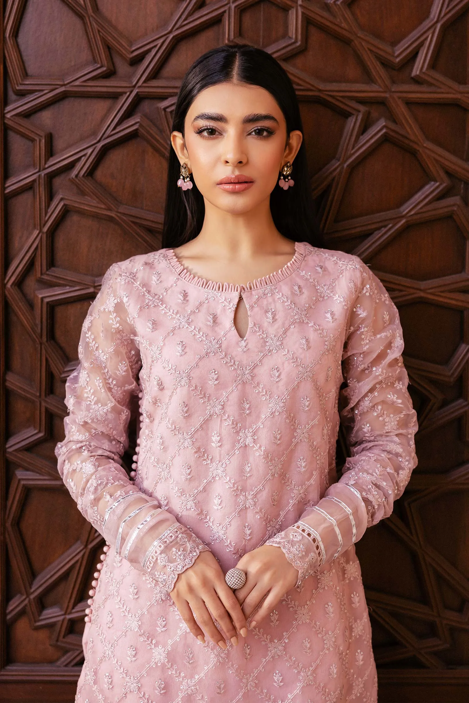 2 Piece Embroidered Organza Suit | MB-F24-507