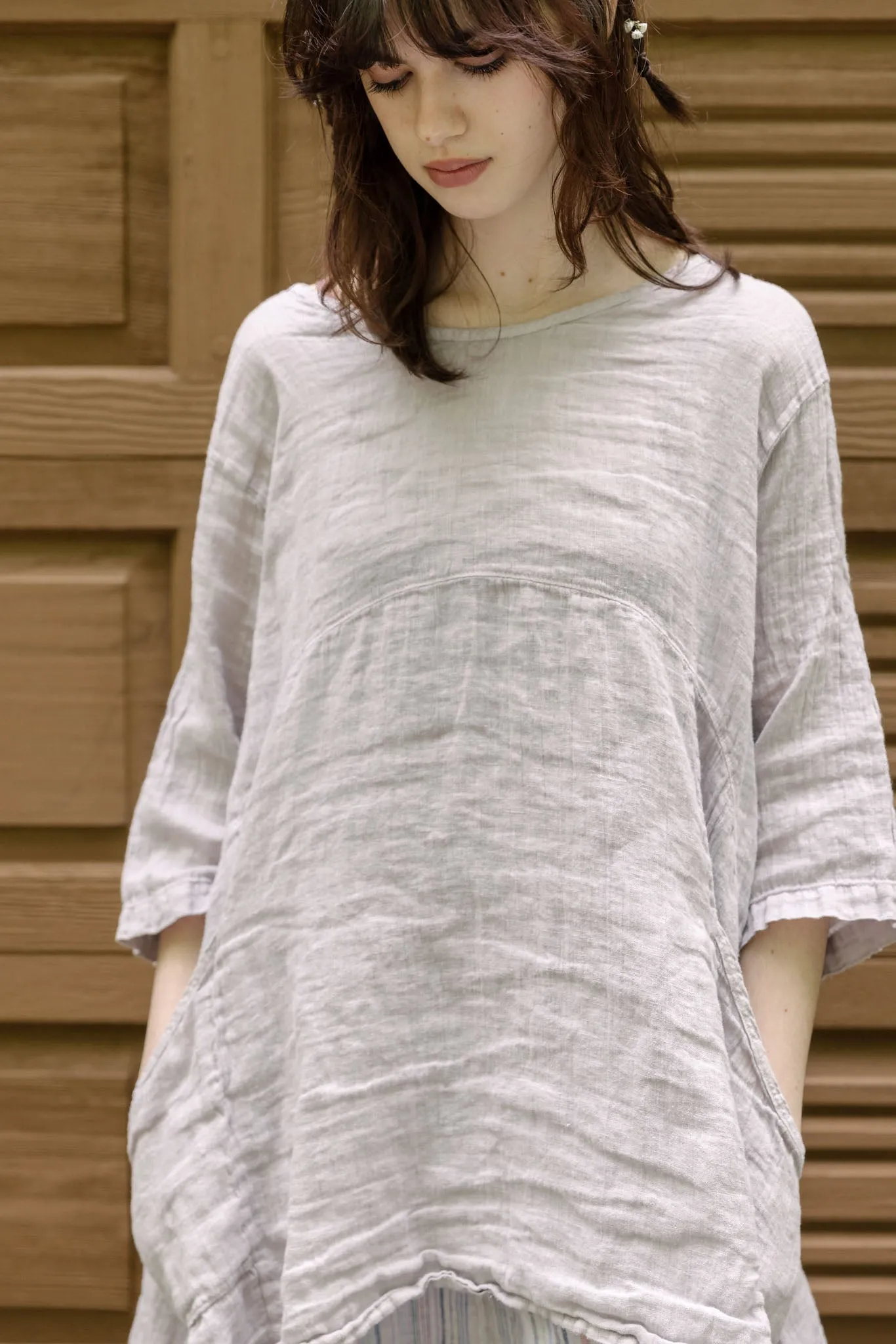 2315 Linen Zen Tunic Pearl Smoke