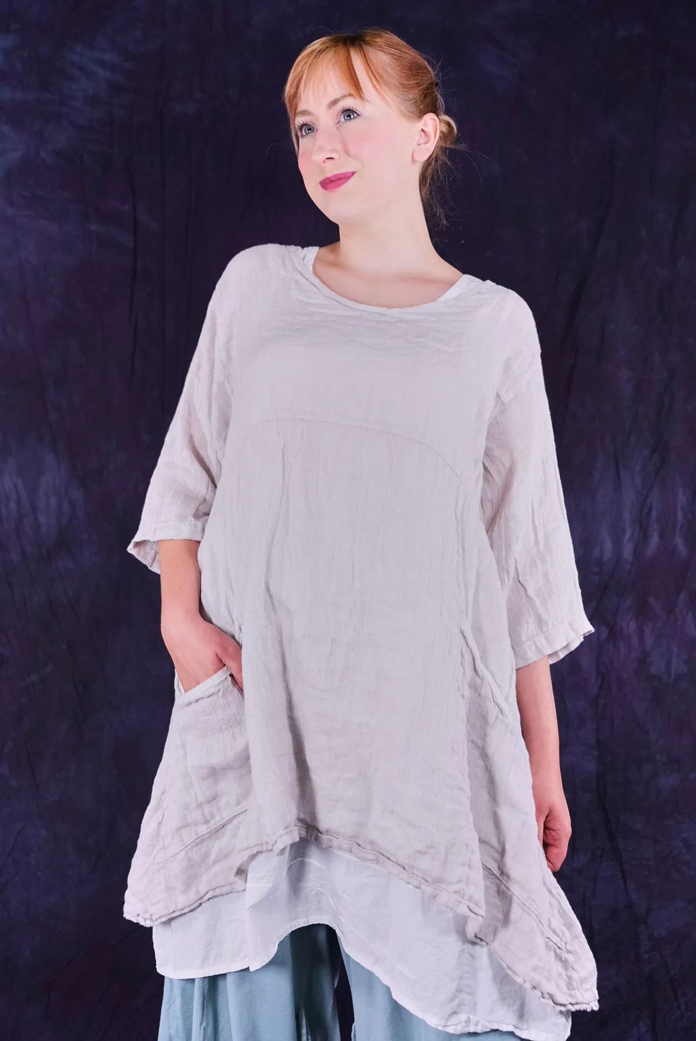 2315 Linen Zen Tunic Pearl Smoke