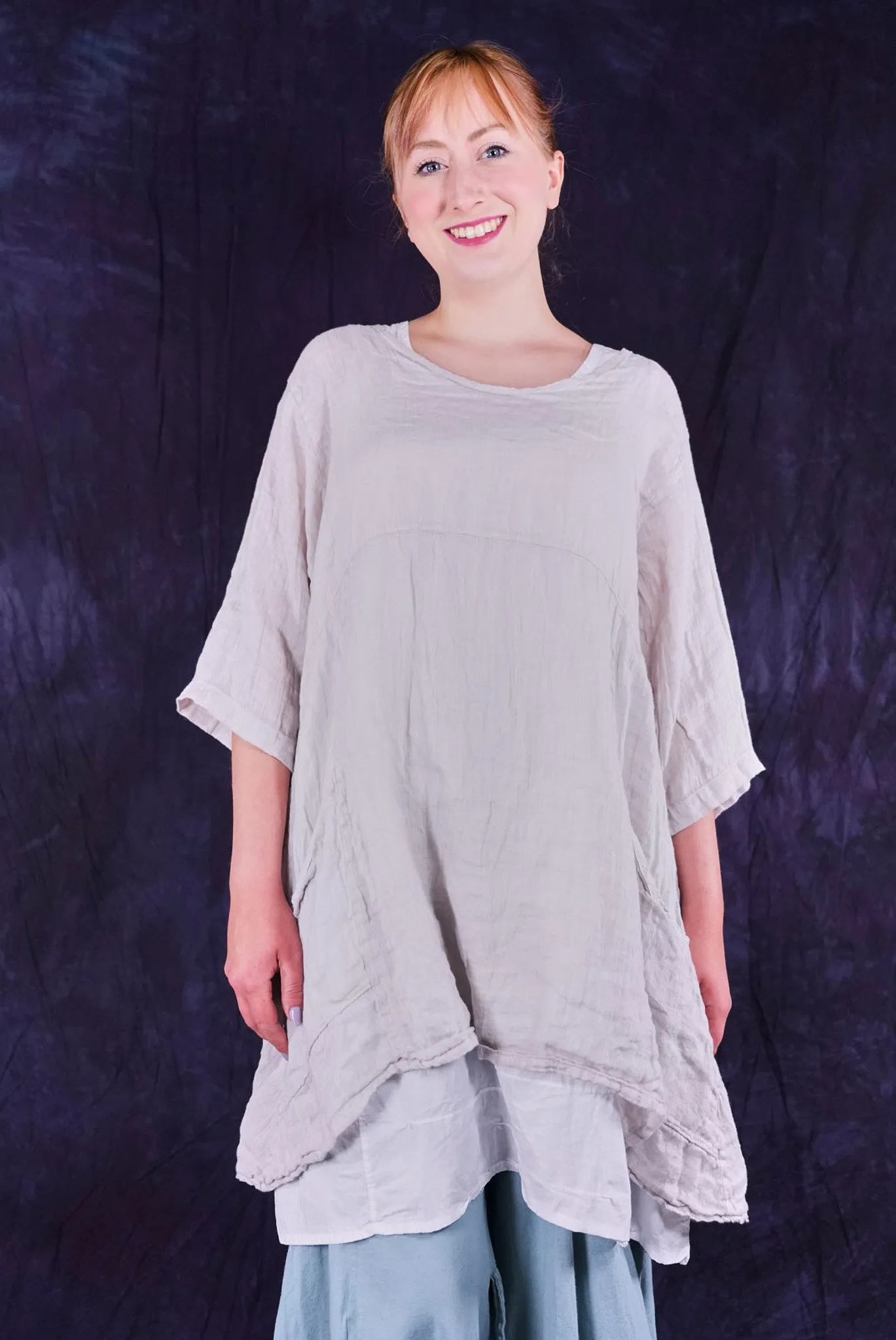 2315 Linen Zen Tunic Pearl Smoke