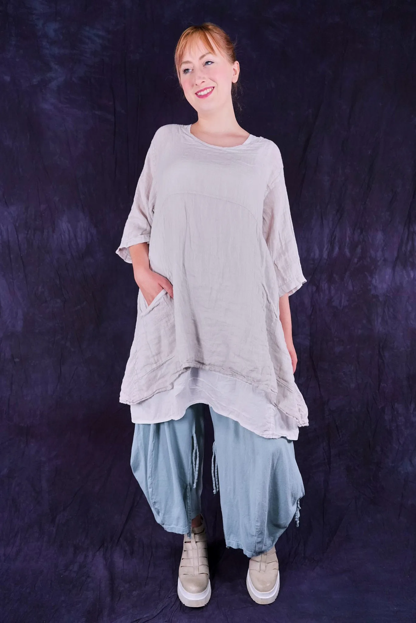 2315 Linen Zen Tunic Pearl Smoke