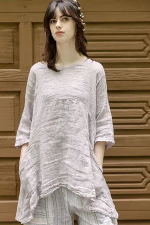 2315 Linen Zen Tunic Pearl Smoke