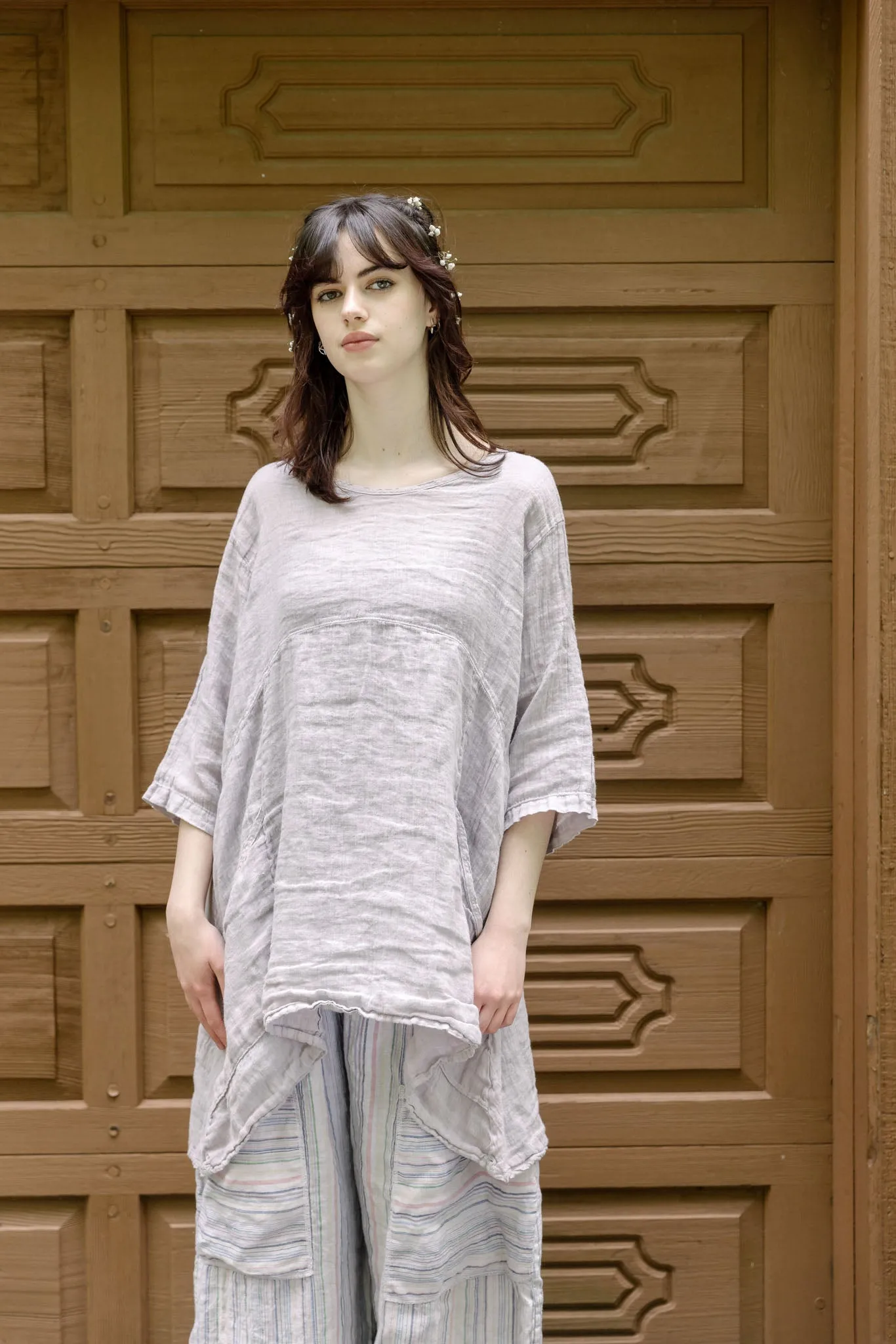2315 Linen Zen Tunic Pearl Smoke