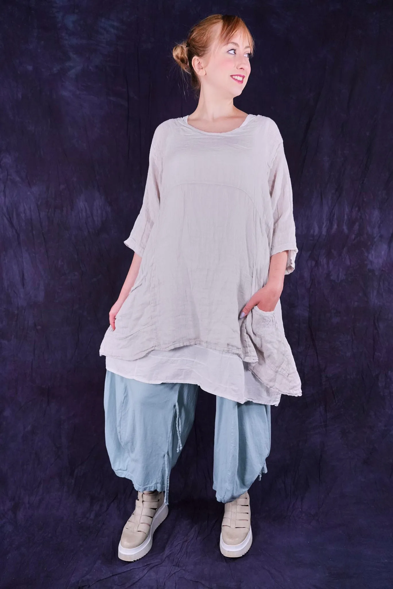 2315 Linen Zen Tunic Pearl Smoke