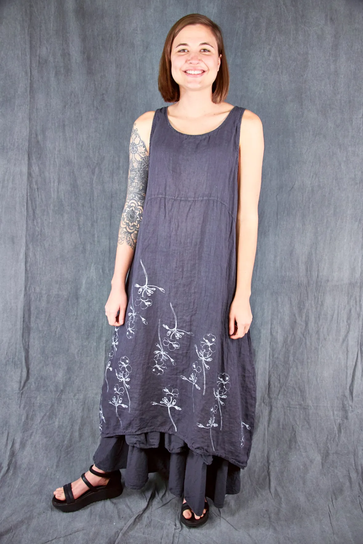 2337 Linen Sundress Black Sand-P