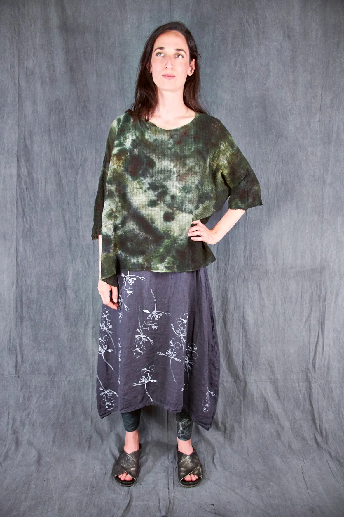 2337 Linen Sundress Black Sand-P