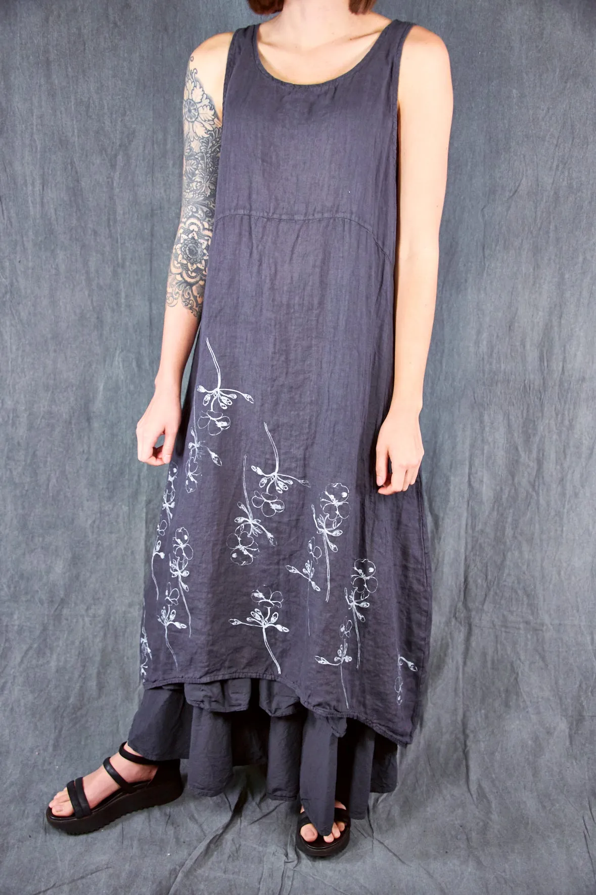 2337 Linen Sundress Black Sand-P