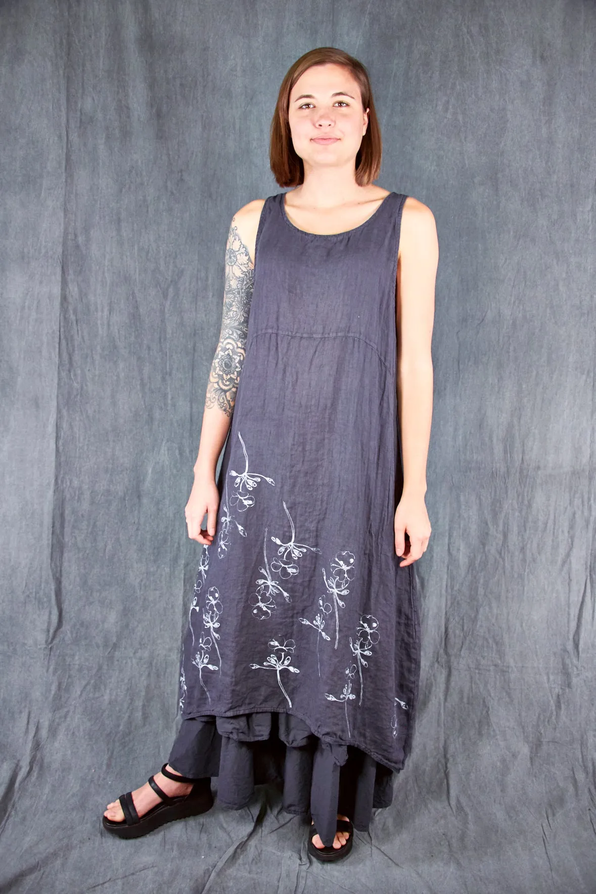 2337 Linen Sundress Black Sand-P