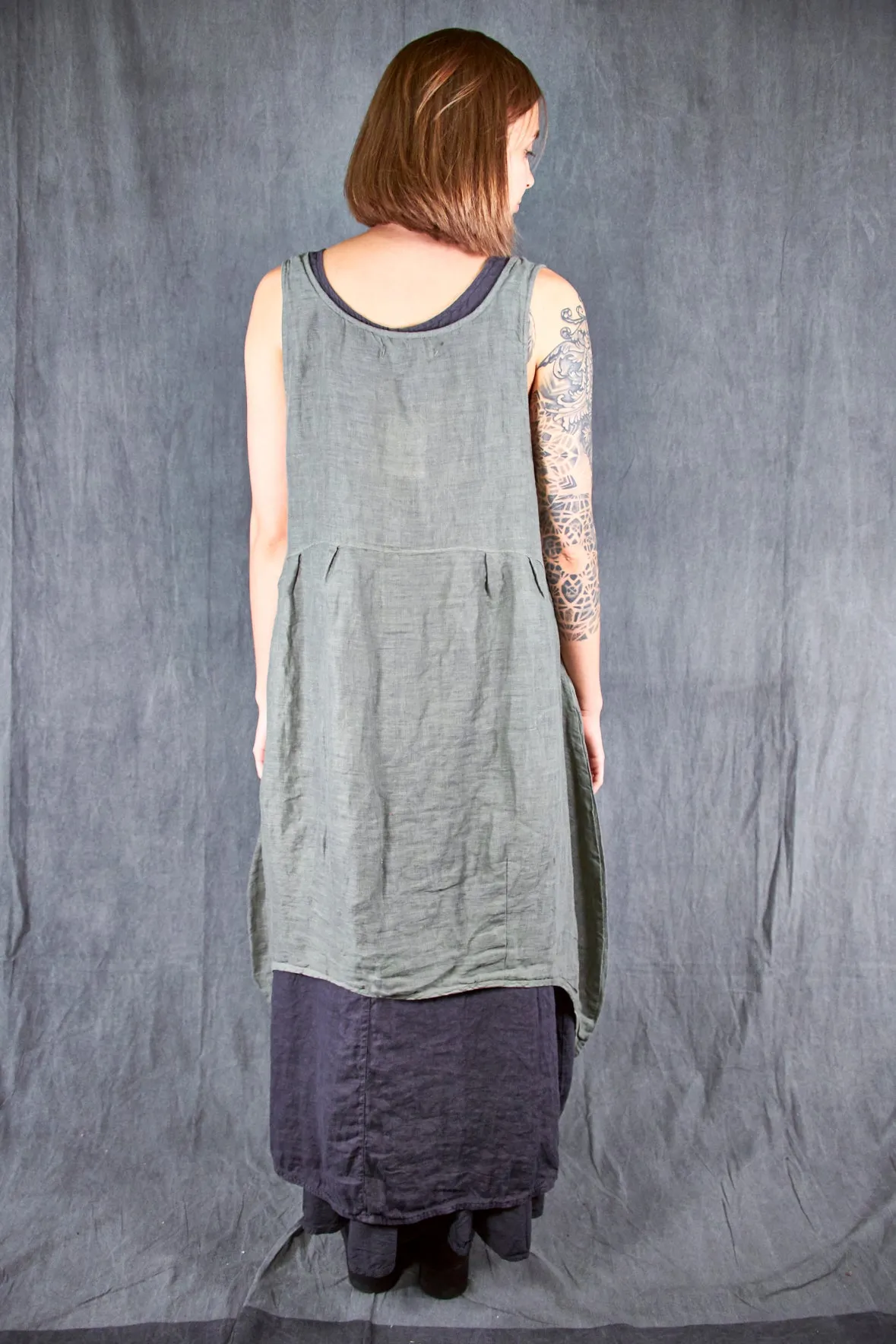 2337 Linen Sundress Black Sand-P