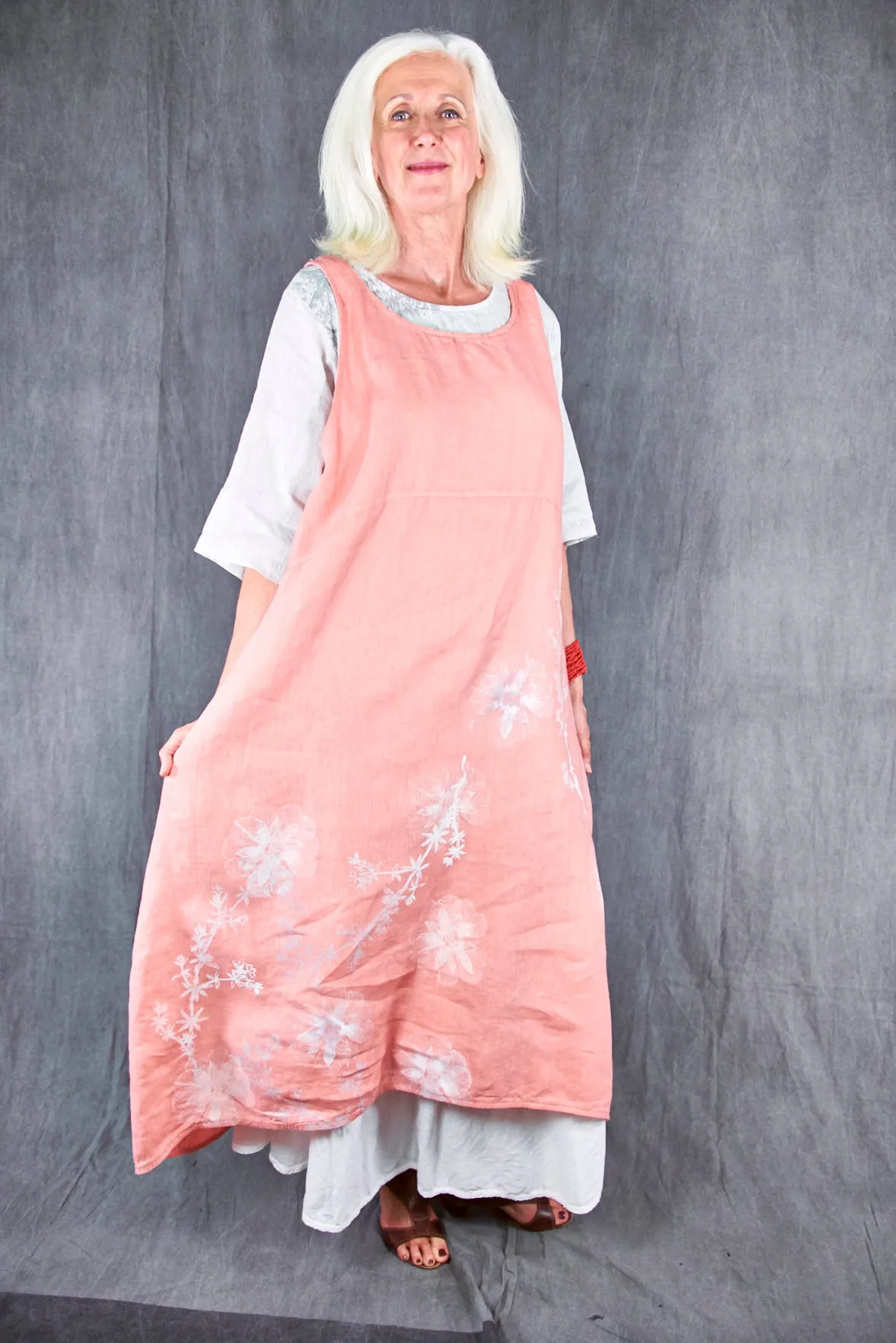 2337 Linen Sundress Guava-P