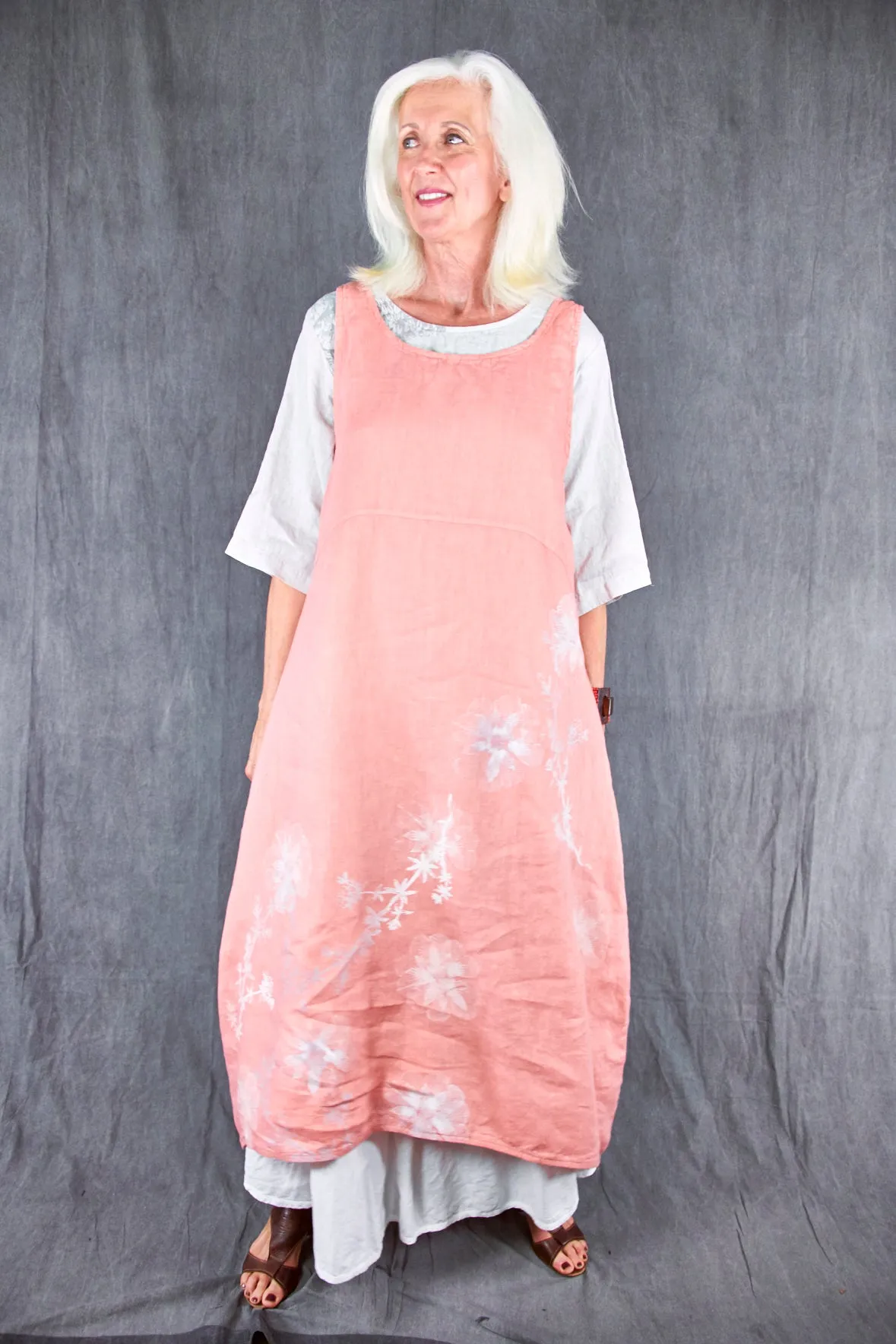 2337 Linen Sundress Guava-P