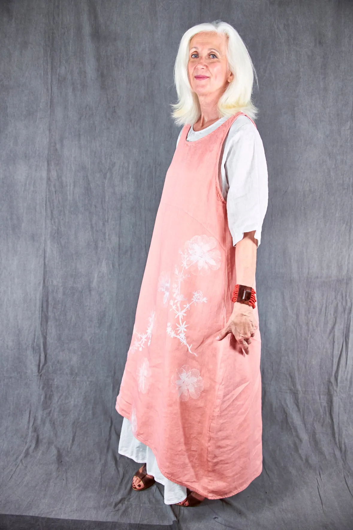 2337 Linen Sundress Guava-P