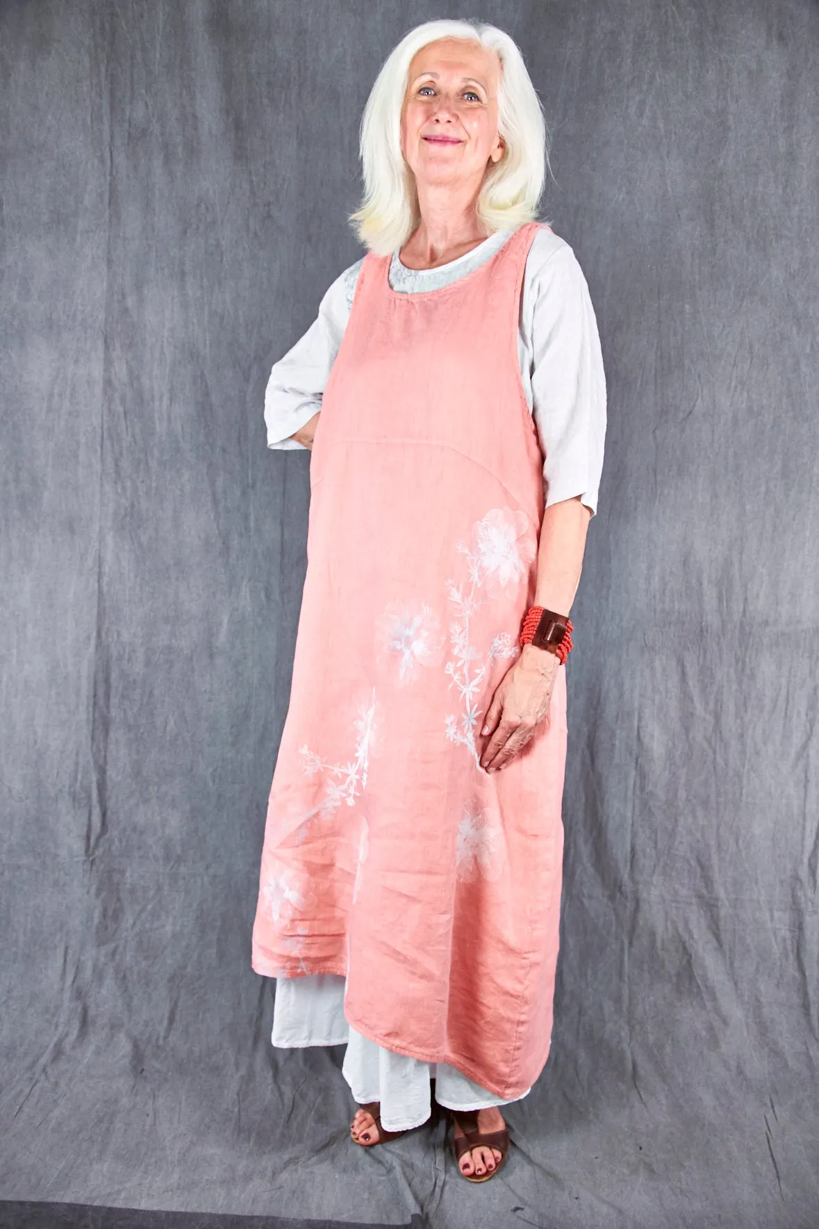 2337 Linen Sundress Guava-P