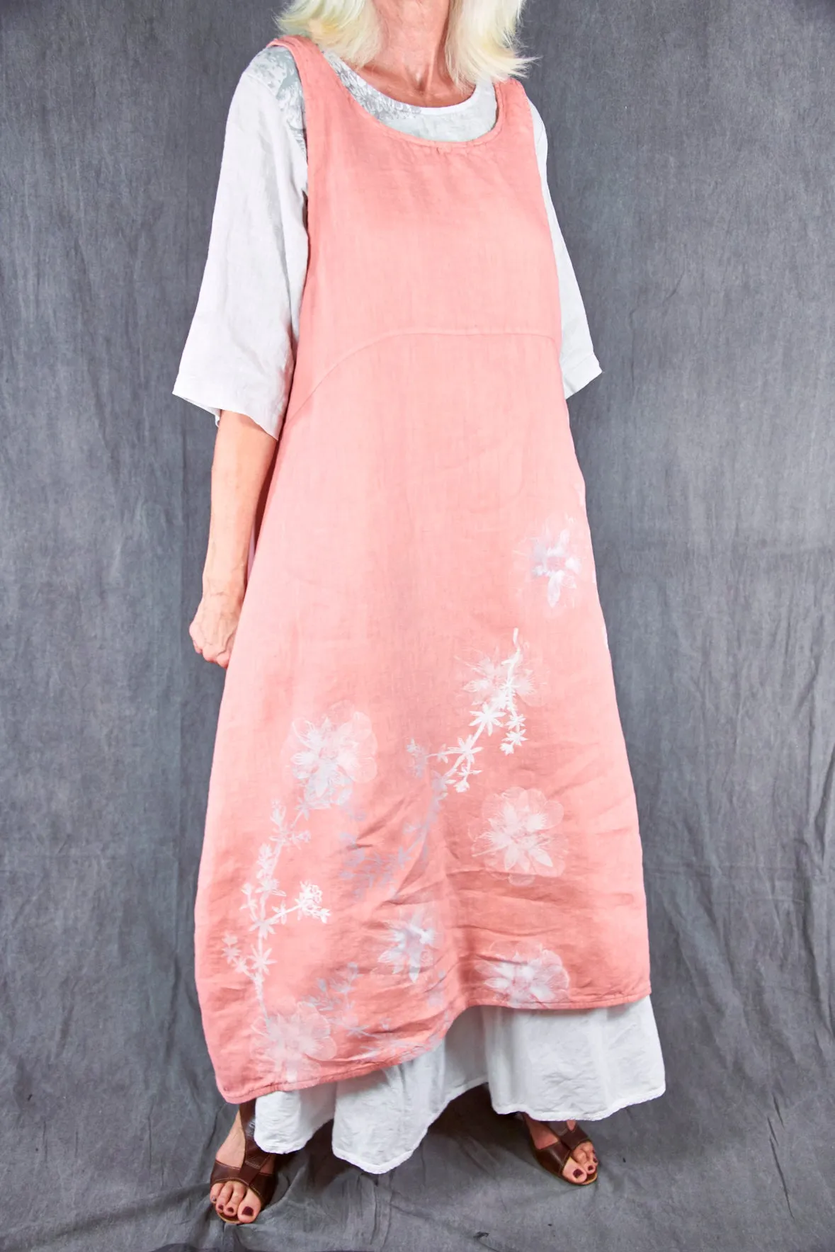 2337 Linen Sundress Guava-P