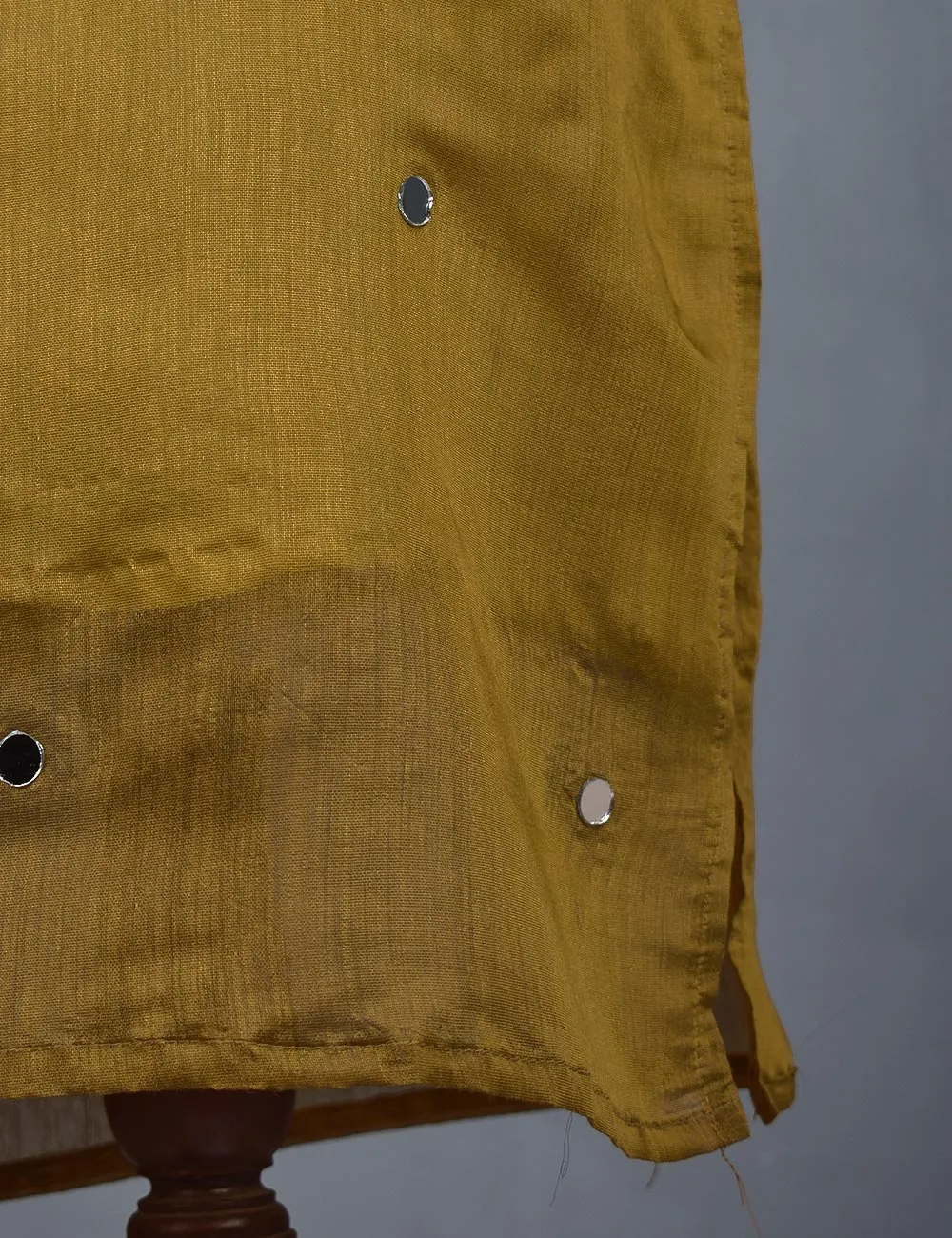 3 Pc Stitched Paper Cotton Suit with Net Embroidered Dupatta and Cotton Mirror Bottom Trouser - Mirror Glow (RTW-13-Mustard)