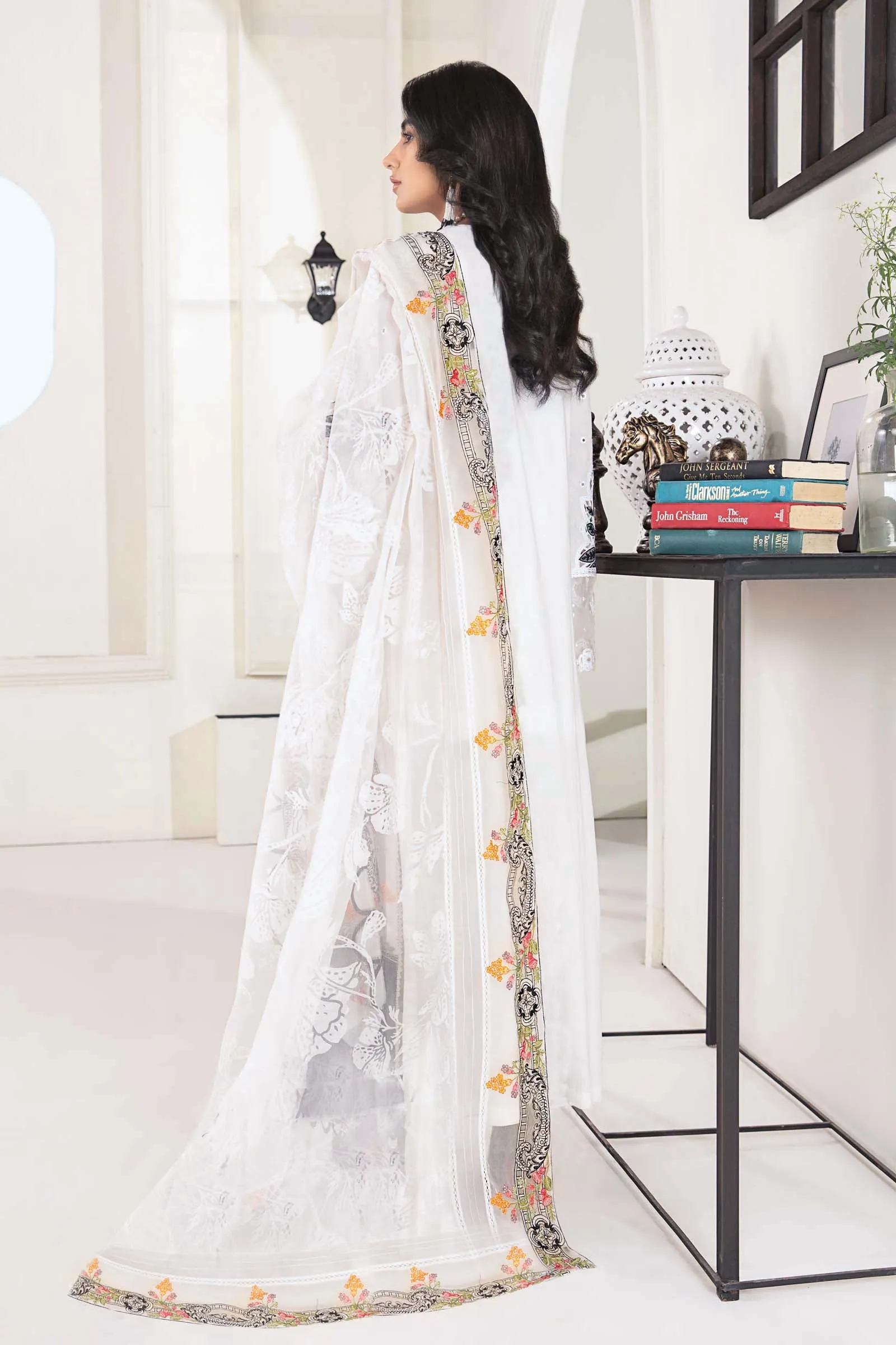 3 Piece Embroidered Lawn Suit | DW-EF24-74