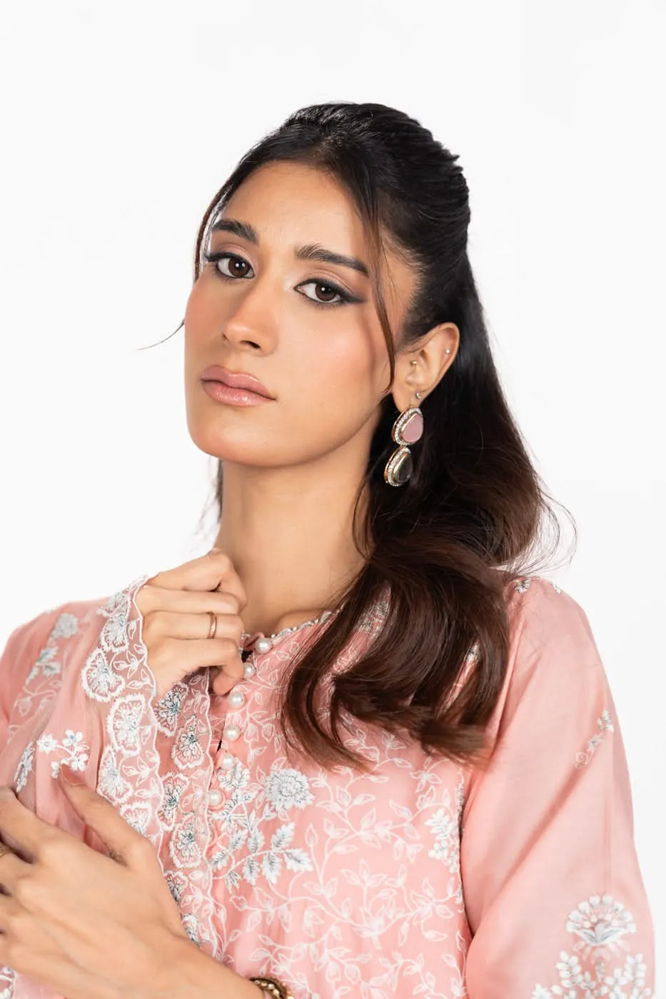 3 Piece Embroidered Lawn Suit With Embroidered Bamberg Chiffon Dupatta