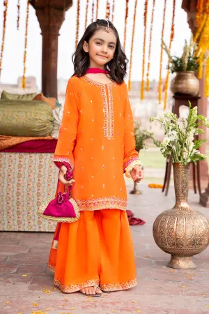 3 Piece Embroidered Silk Suit | MKS-W23-26