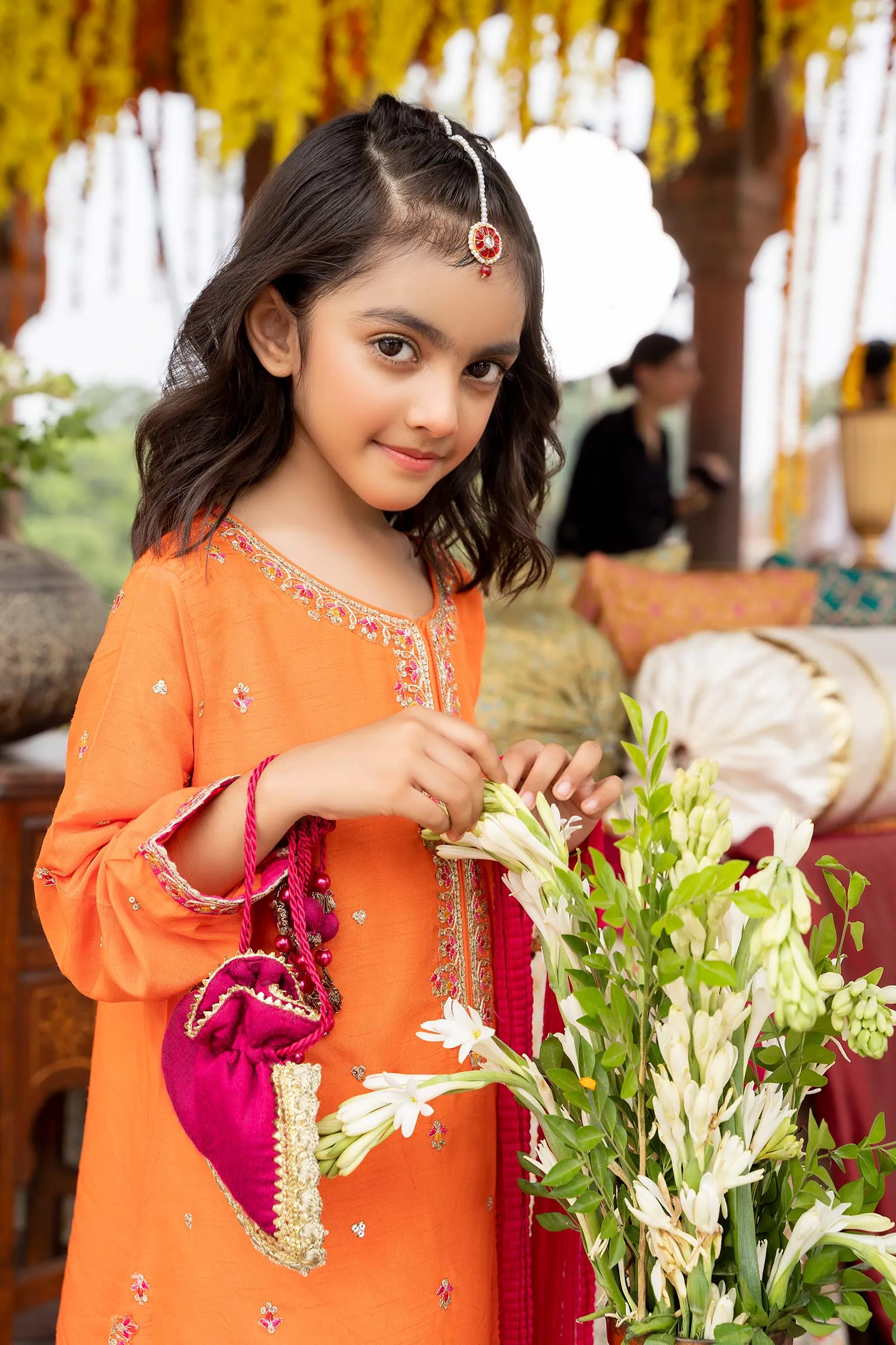 3 Piece Embroidered Silk Suit | MKS-W23-26