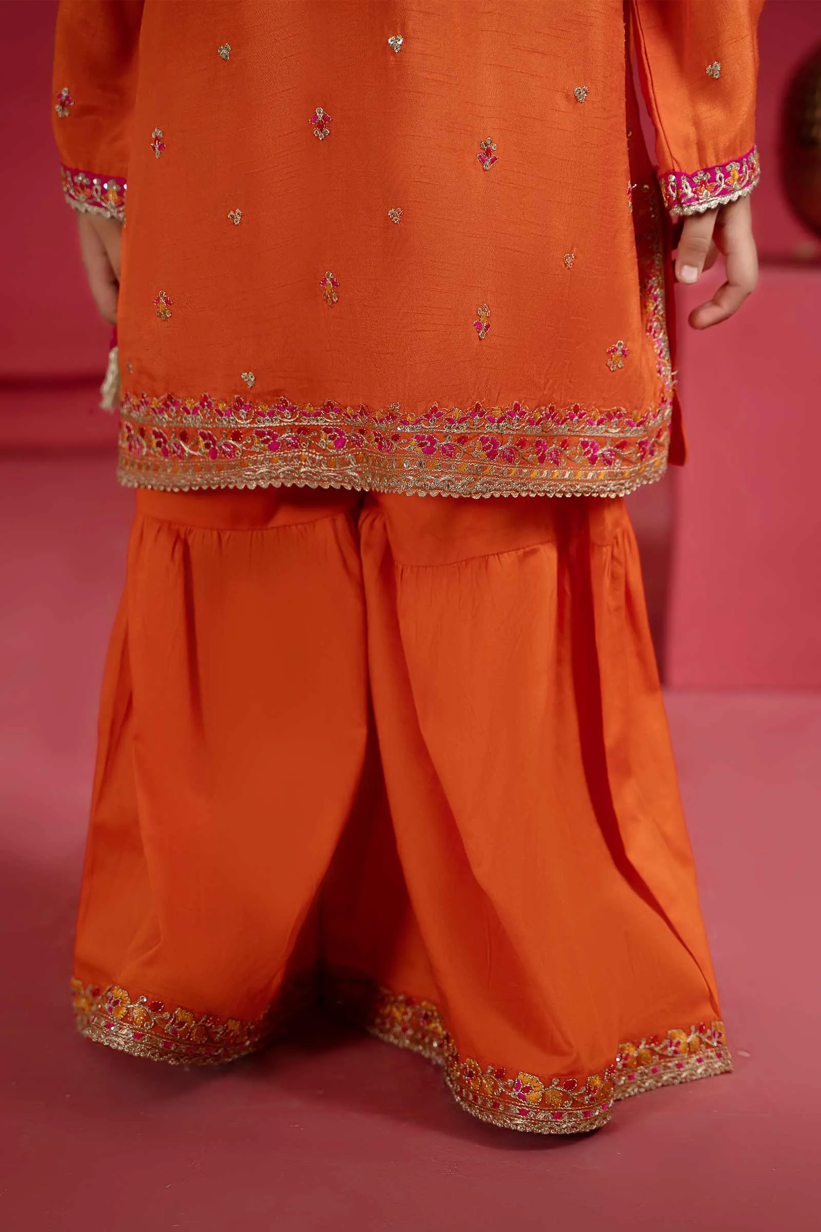 3 Piece Embroidered Silk Suit | MKS-W23-26