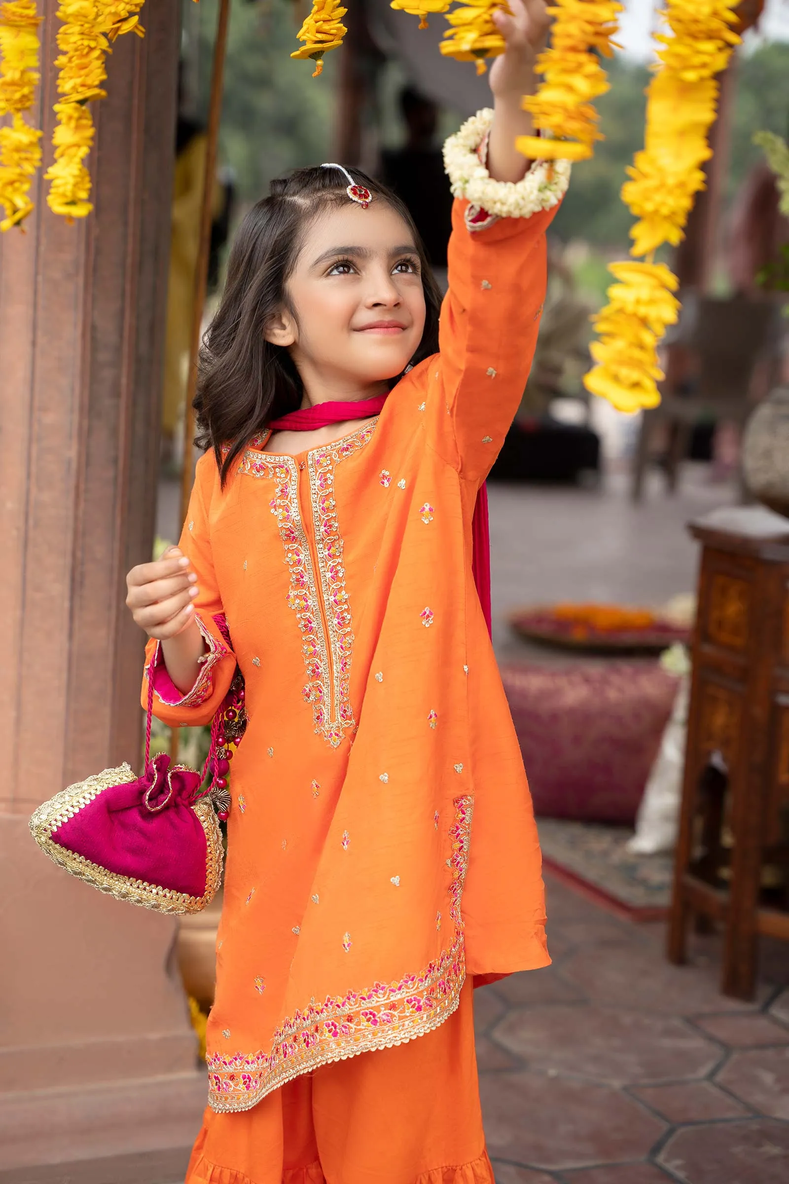 3 Piece Embroidered Silk Suit | MKS-W23-26