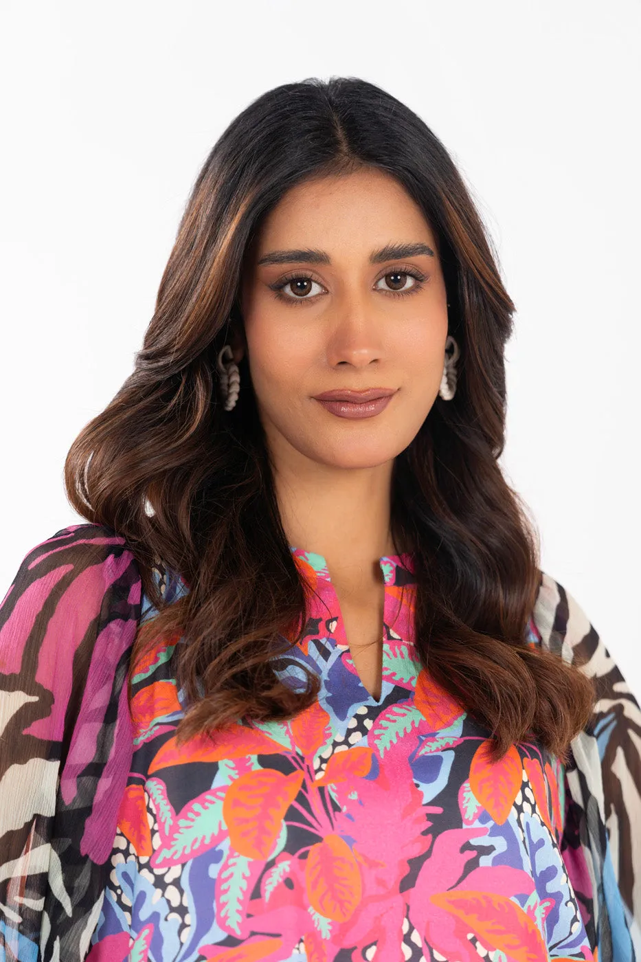 3 Piece  Printed Lawn Suit With Printed Chiffon Dupatta