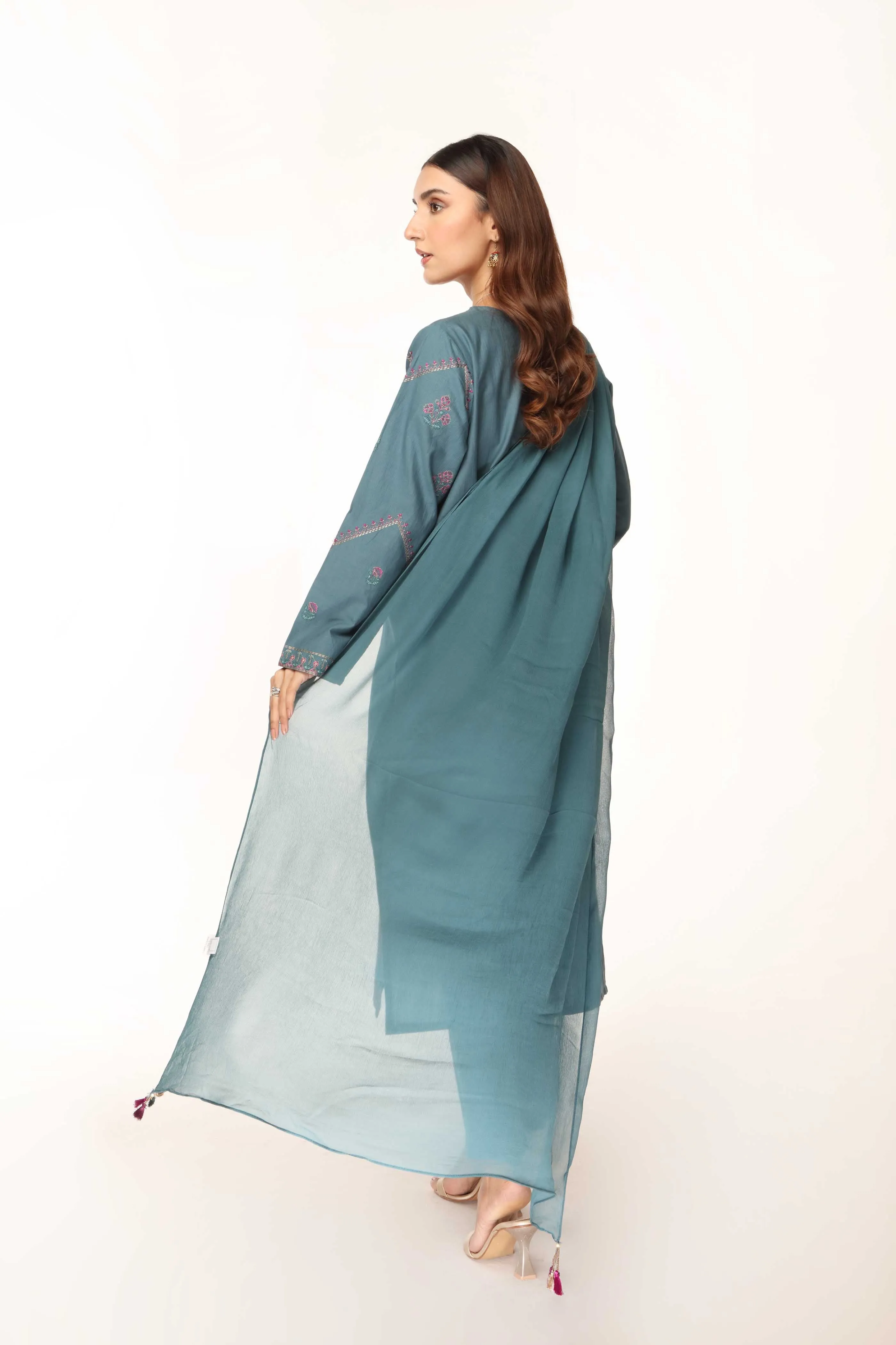 3 Piece Slub Khaddar Embroidered Suit (BA0065)