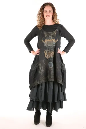 4113 Trilogy Skirt -Tonal Mineral Black- UNPrinted