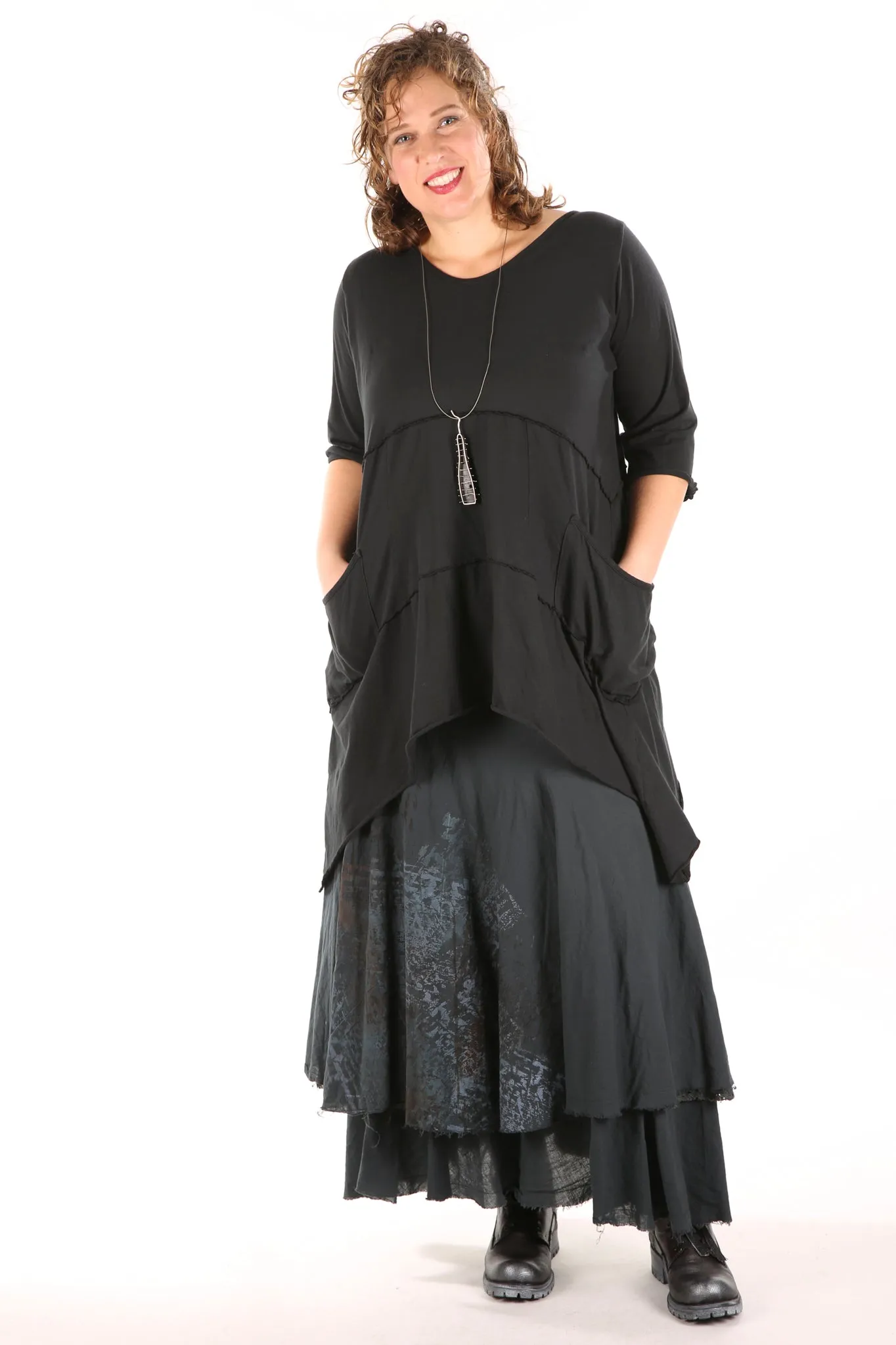 4113 Trilogy Skirt -Tonal Mineral Black- UNPrinted
