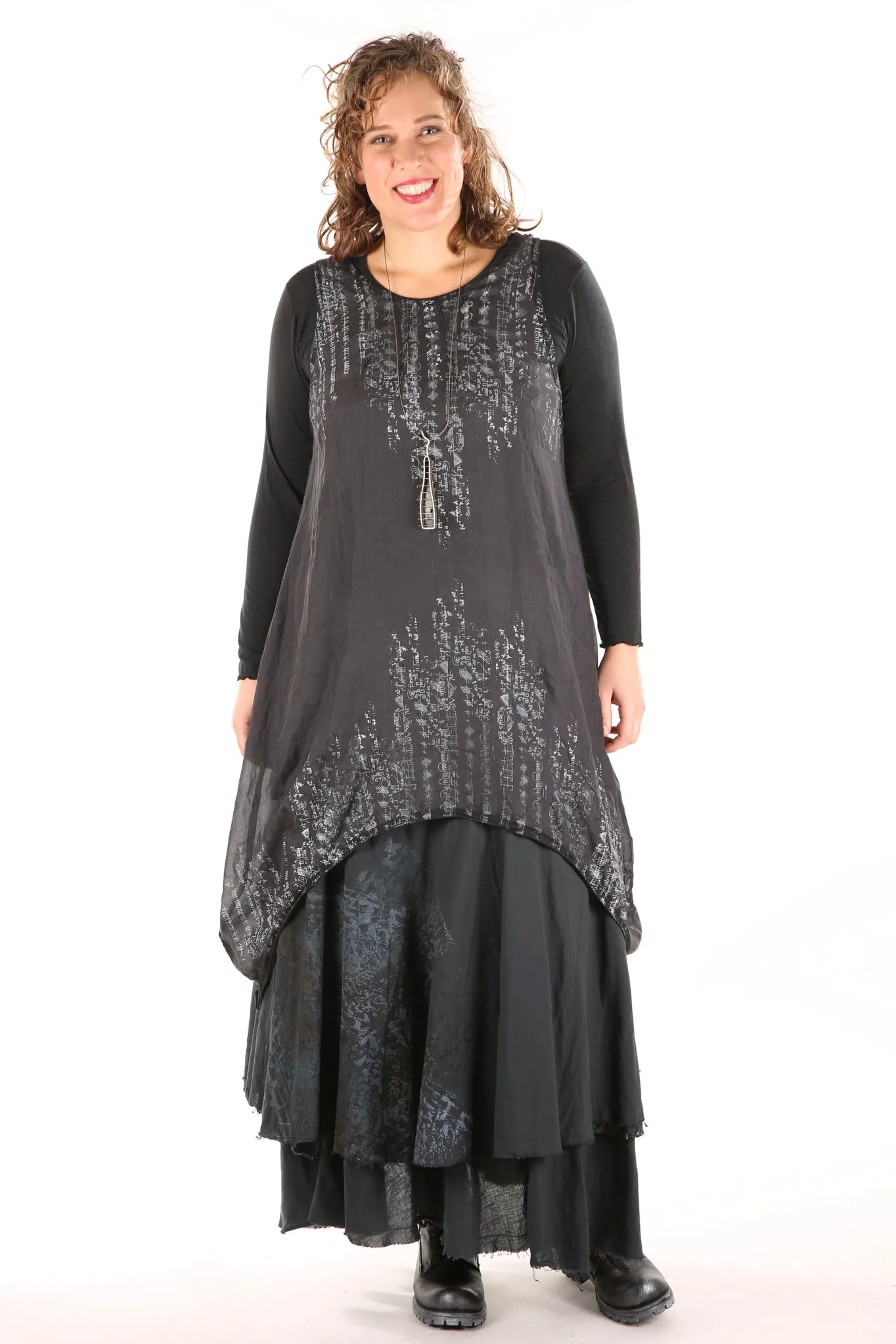 4113 Trilogy Skirt -Tonal Mineral Black- UNPrinted
