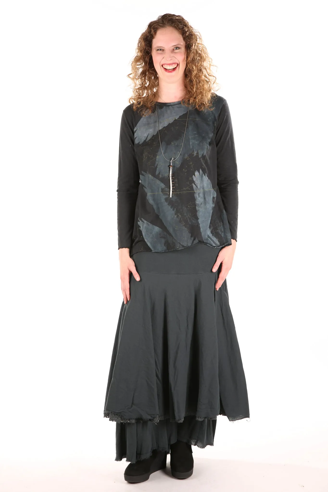 4113 Trilogy Skirt -Tonal Mineral Black- UNPrinted