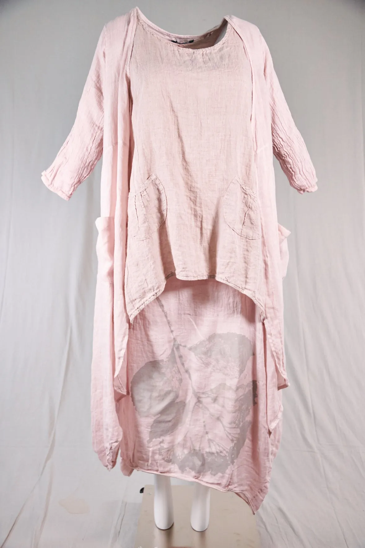 5292 Cyanotype Linen Duster-Pink-P
