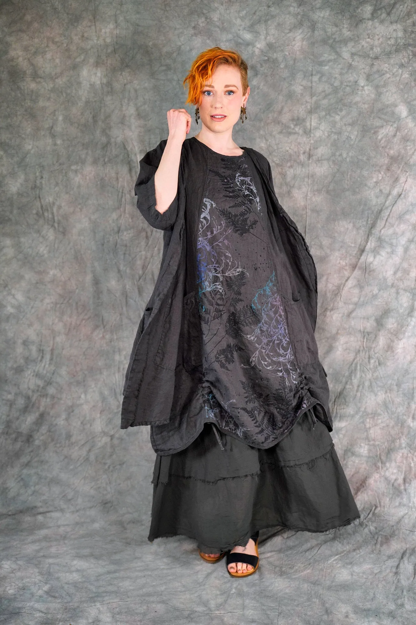 5306 Contrast Cardi Faded Iron-P