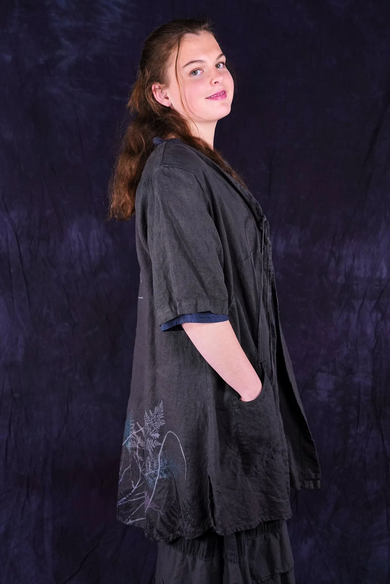 5306 Contrast Cardi Faded Iron-P